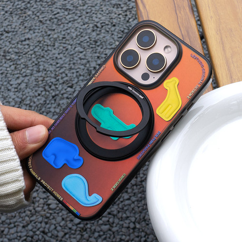 CASEGOOD 原创磨砂黑金新款17air苹果16pro磁吸支点手机壳14适用iPhone15promax保护套13一体支架高级感小众