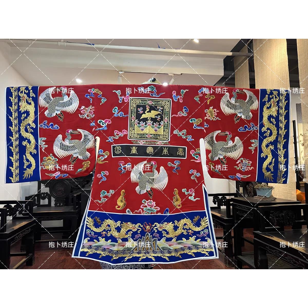 新款道士服经衣江南仿手工仙鹤补子衣小袖法衣降衣道袍