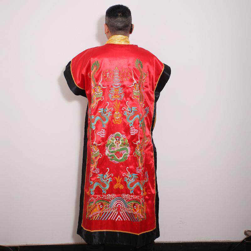 新款道士用品法衣道士衣服道服道袍无袖九龙衣降衣法袍道家服装经