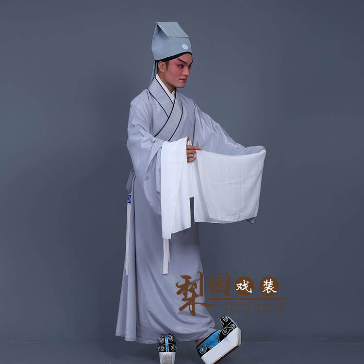 新款京剧戏曲服装素道袍 素老生褶子 古装才子书生素小生衣穷老头