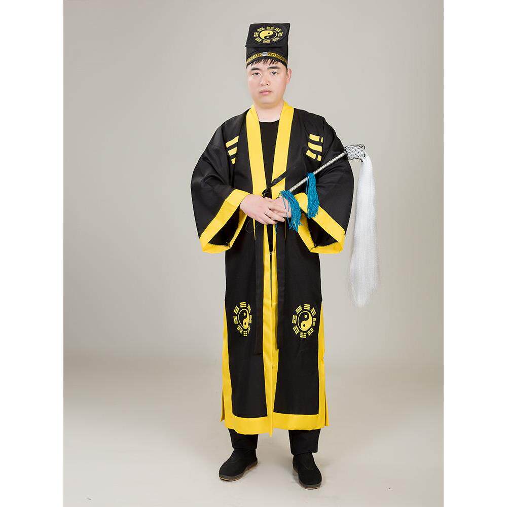 新款道士服装长袍法器道服法衣道袍太极八卦衣吕洞宾拂尘武当山法