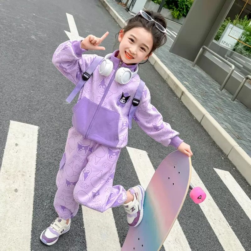 品牌专柜女童库洛米工装裤套装