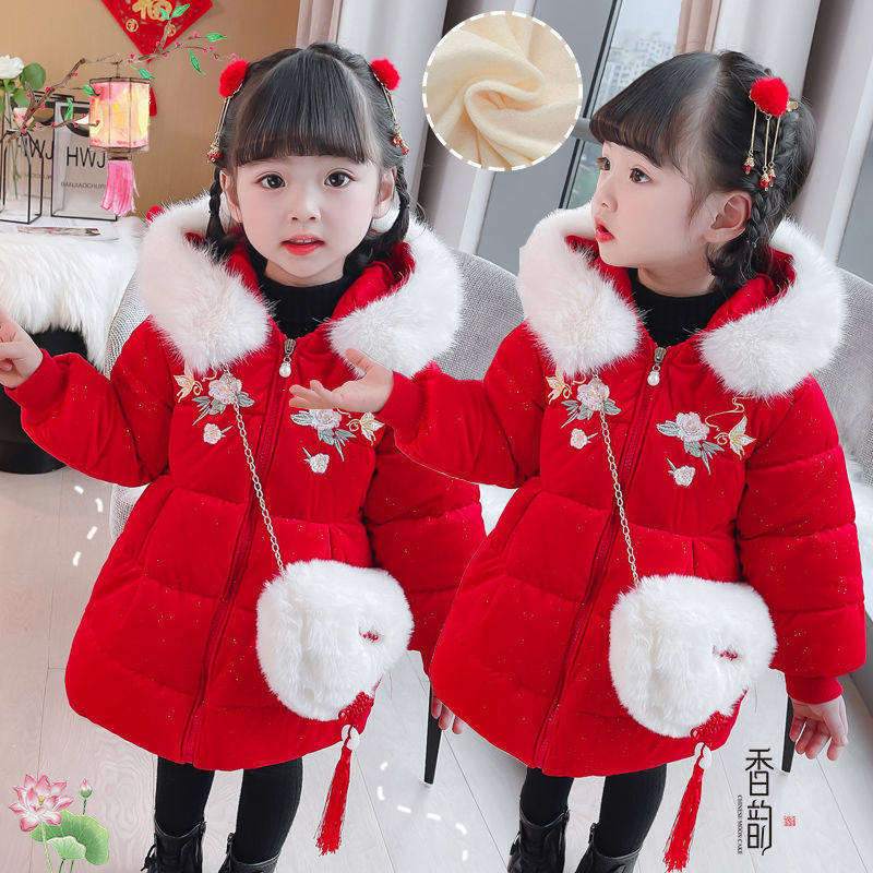 品牌专柜女童棉服冬季新款拜年服