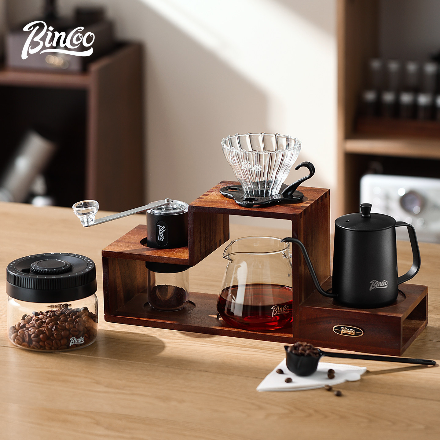Bincoo手冲咖啡支架套装手磨咖啡机全套收纳分享壶滤杯器具礼物