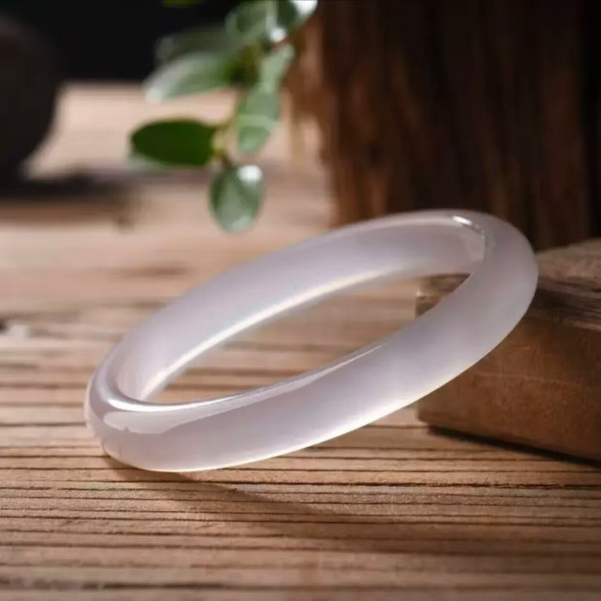 天然玉髓女款冰透玉镯子白月光荔枝冻冰种玉手镯马料古法玉石镯子