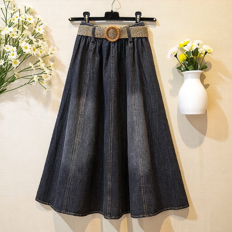 胖MM胯大腿粗遮肉显瘦大摆裙女2026春季新款复古水洗垂感半身裙潮,女装/女士精品,大码半身裙,淘宝优惠券,粉丝福利购,淘宝优惠卷