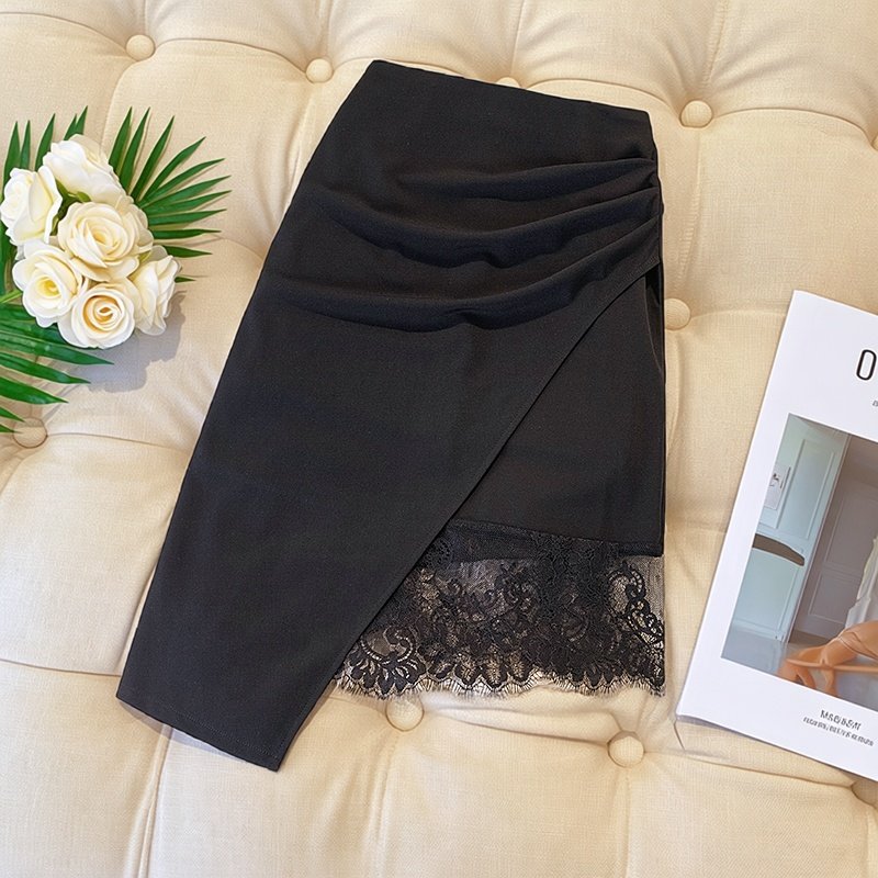 加大码时尚不规则开叉蕾丝半身裙2026春季新款高腰显瘦百搭直筒裙,女装/女士精品,大码半身裙,淘宝优惠券,粉丝福利购,淘宝优惠卷