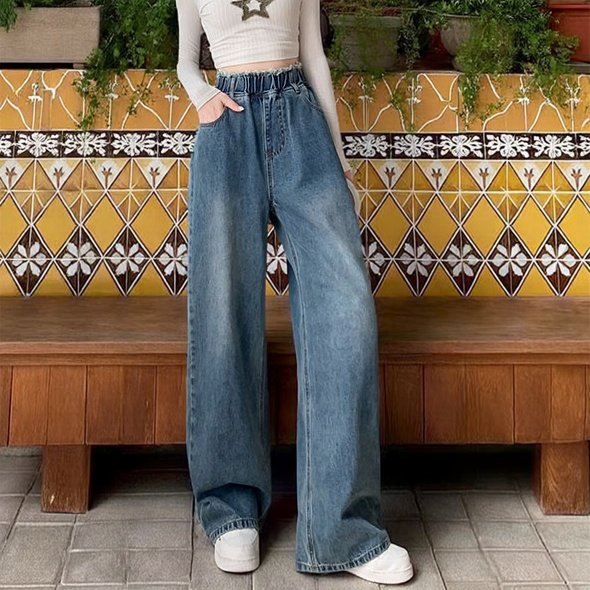 大码女装简约舒适垂感百搭阔腿裤2026春季新款高腰显瘦休闲拖地裤,女装/女士精品,大码裤装,淘宝优惠券,粉丝福利购,淘宝优惠卷