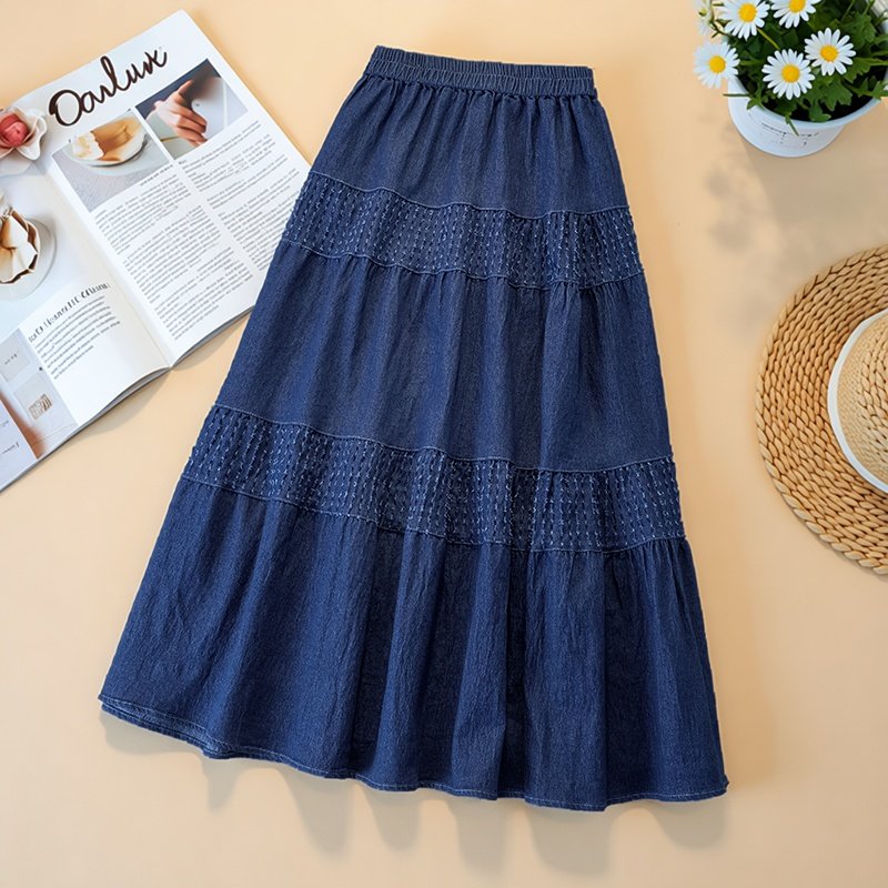 大码女装高腰显瘦百搭牛仔大摆裙2026春季新款时尚气质休闲半身裙,女装/女士精品,大码半身裙,淘宝优惠券,粉丝福利购,淘宝优惠卷