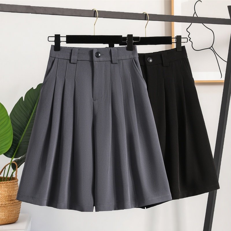 2026春季新款简约垂感百褶西装裙裤女加大码高腰遮胯显瘦阔腿裙裤,女装/女士精品,大码裤装,淘宝优惠券,粉丝福利购,淘宝优惠卷