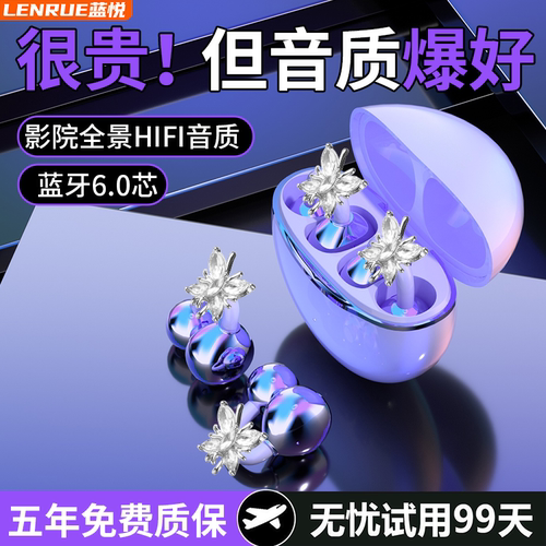 蓝悦2026新款JA21高颜值无线蓝牙耳机气骨传导夹耳式运动超长续航