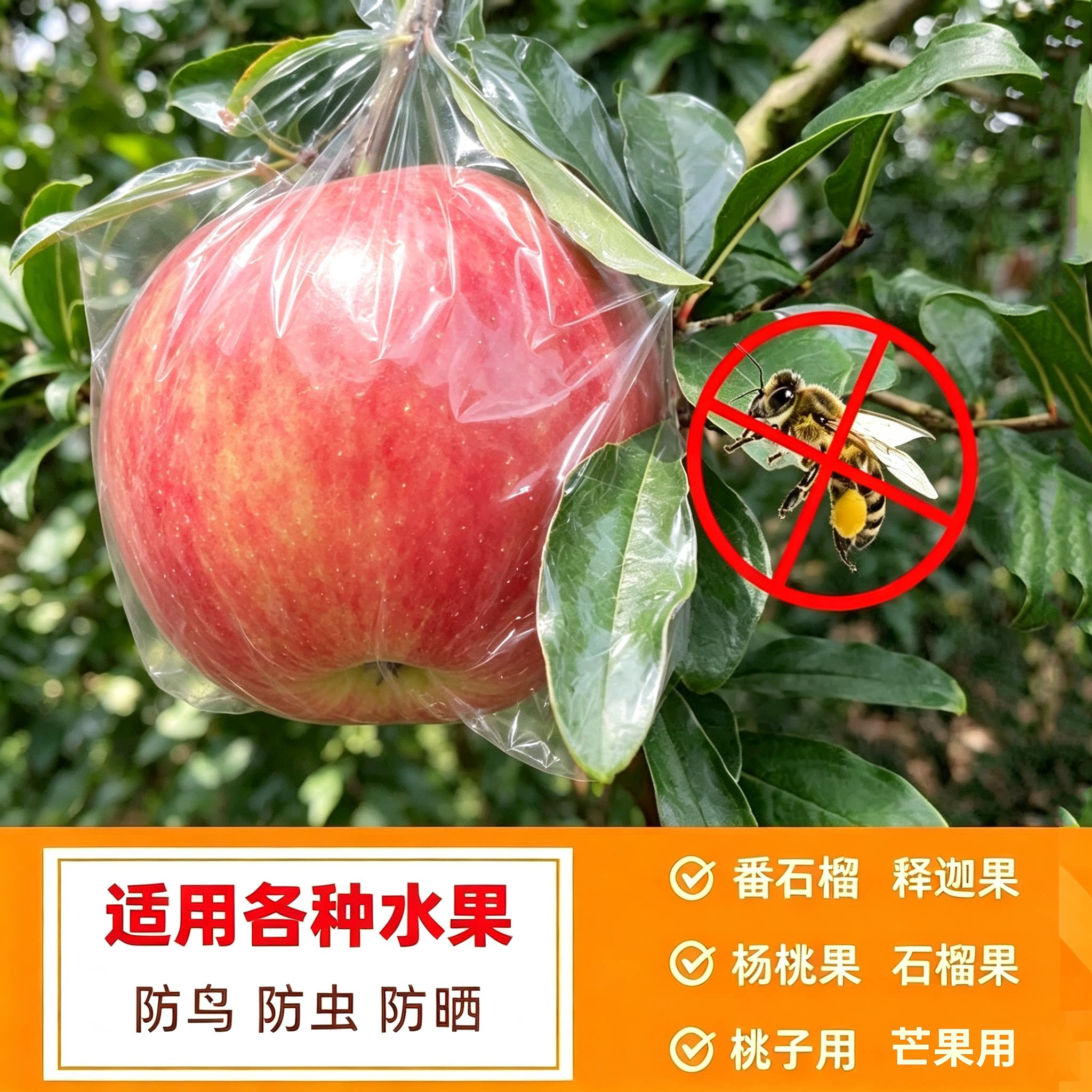 大号苹果杨桃防虫袋套袋防虫专用袋水果套袋促生长透明保护薄膜袋
