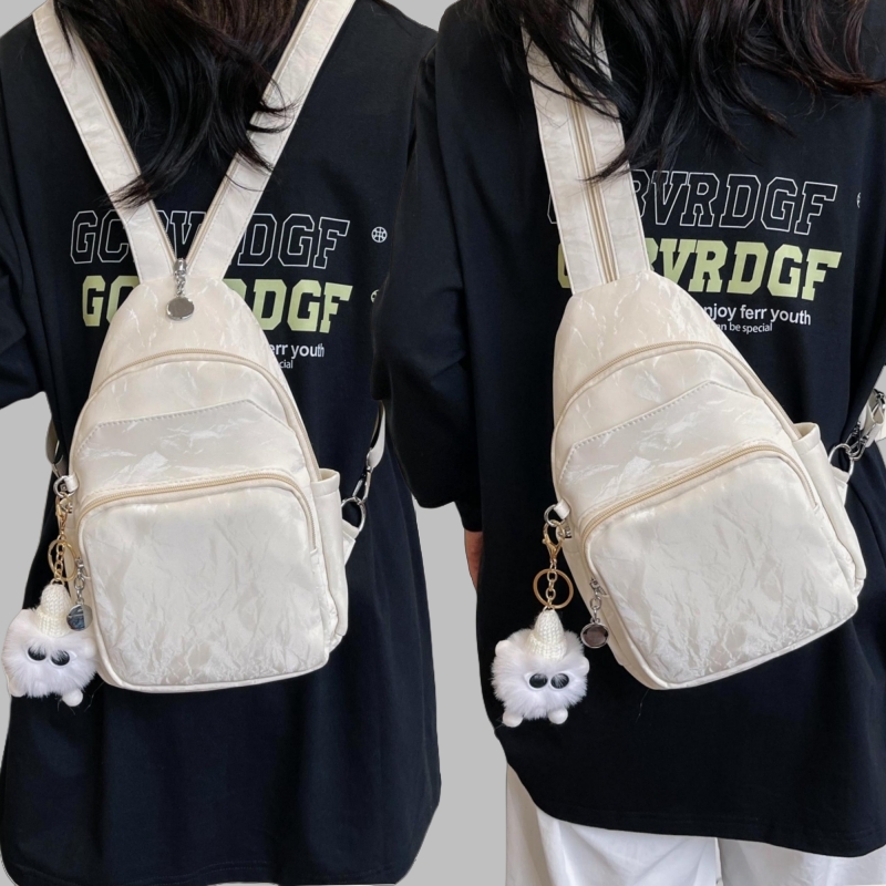 曼普森多用PU皮时尚轻便胸包双背