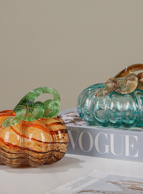 琉璃南瓜彩色艺术摆件现代简约
