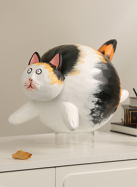潮玩招财猫卡通抽象摆件
