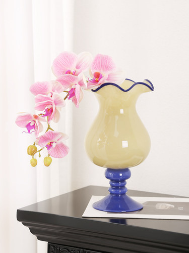 中古艺术玻璃花瓶玄关花瓶摆件