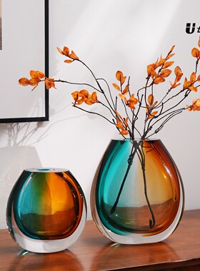 优生活现代琉璃中国客厅手工花瓶
