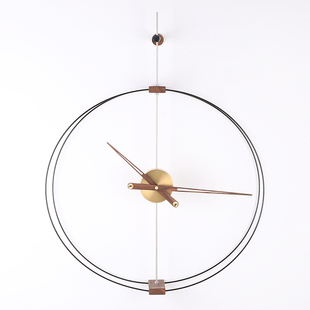 创意北欧样板间室内现代简约静音时钟 极简轻奢客厅大钟表挂钟个性