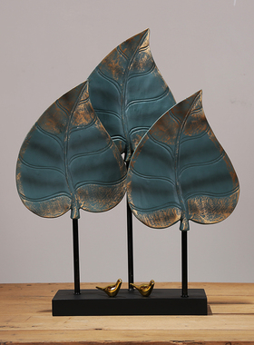 新中式树叶树脂摆件装饰摆设