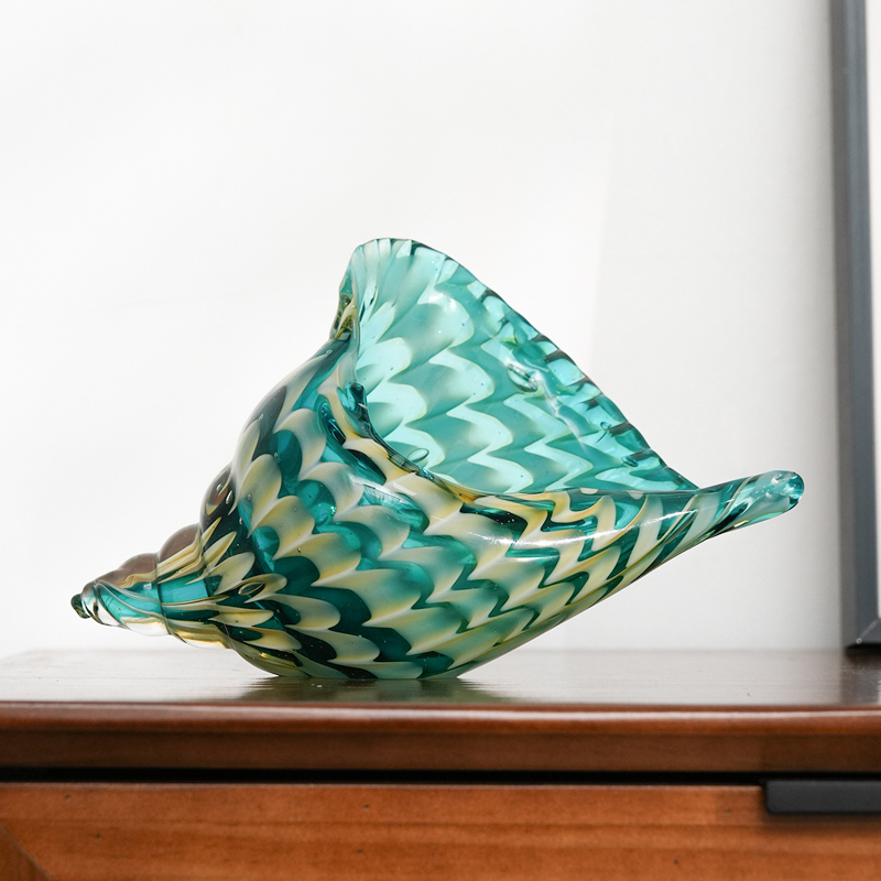 彩色海螺艺术玻璃摆件现代装饰品