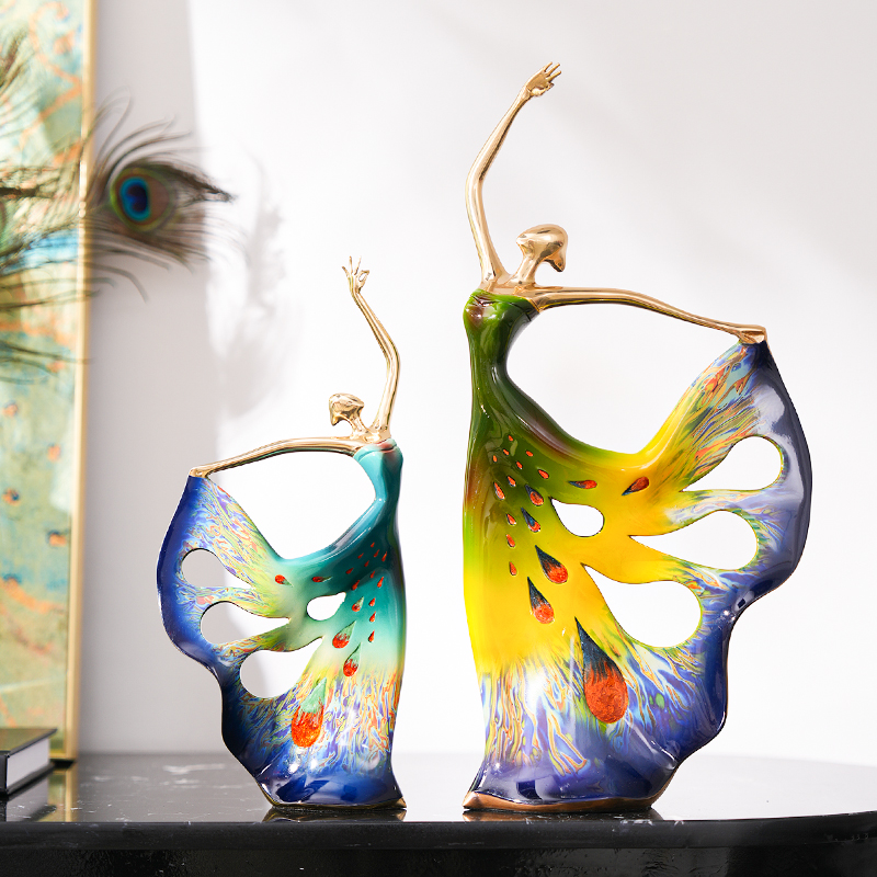 全铜雀舞者摆件客厅摆件现代