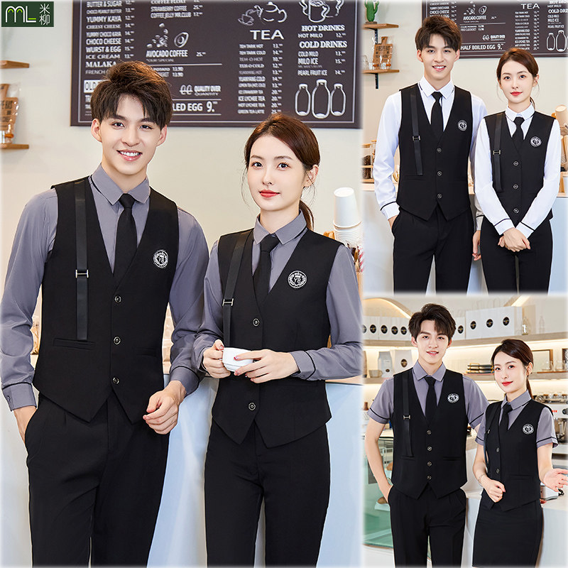 酒店前台球服务员工作服男马甲套装桌球俱乐部KTV西餐厅工装定制