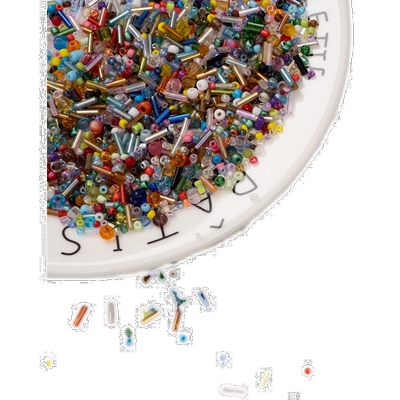 50g玻璃米珠混色混款diy