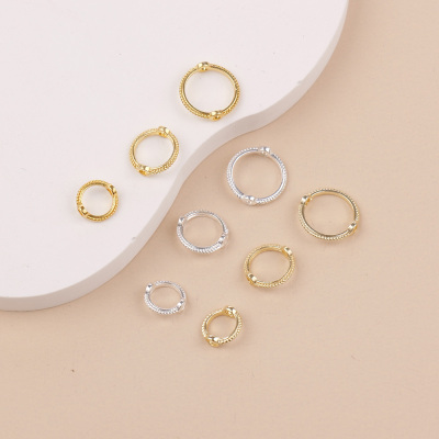 18k14K包金双孔花边圆环套珠圈手工diy珍珠包珠环串珠子饰品材料