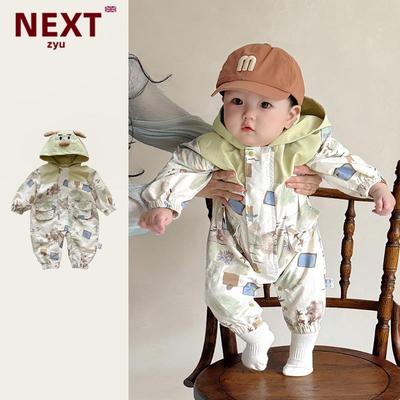 NEXT ZYU官方正品宝宝春秋男童痞帅风时髦韩系冲锋衣外出服连体衣