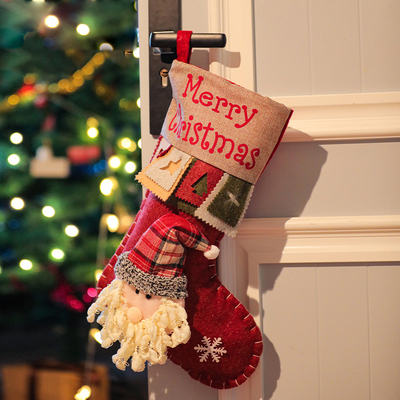 圣诞节装饰品马亚大号袜圣诞树挂件挂饰礼物袋礼品袋幼儿园糖果袜