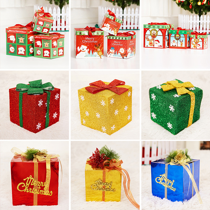 圣诞装饰品礼物盒装扮摆件