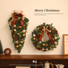 迷饰 2025新款客厅挂件圣诞节装饰品花环门挂饰礼物墙面场景布置