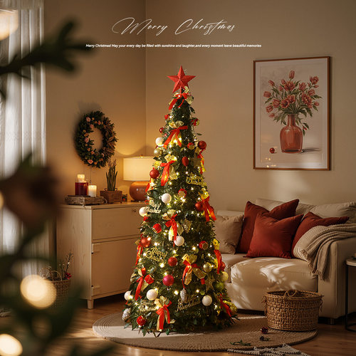 迷饰大型折叠圣诞树落地摆件