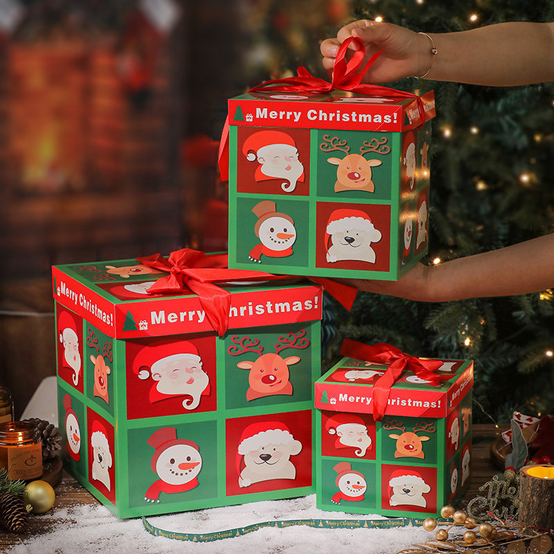 圣诞礼盒空盒装饰品礼物盒装扮创意圣诞树下摆件橱窗气氛场景布置