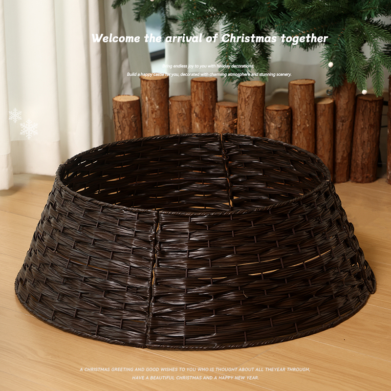 迷饰圣诞树高级竹编围栏装饰品