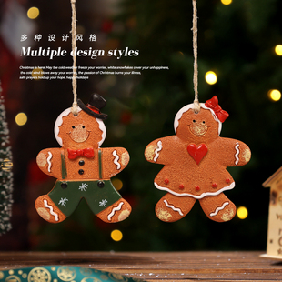 圣诞节装饰品创意圣诞树装饰姜饼人饼干挂饰小配件场景布置挂件