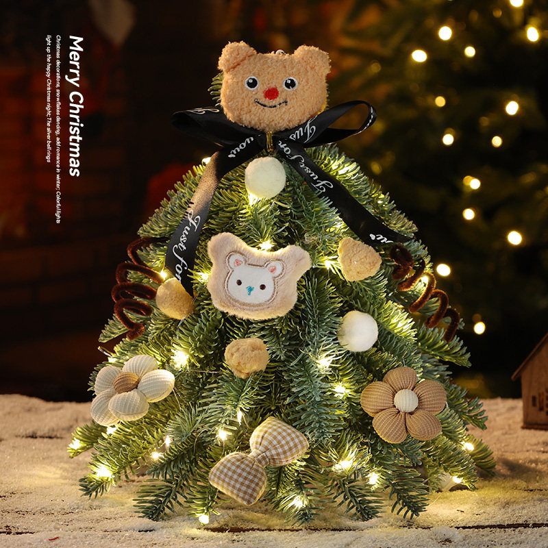 迷饰迷你圣诞树卡通诺贝松树摆件