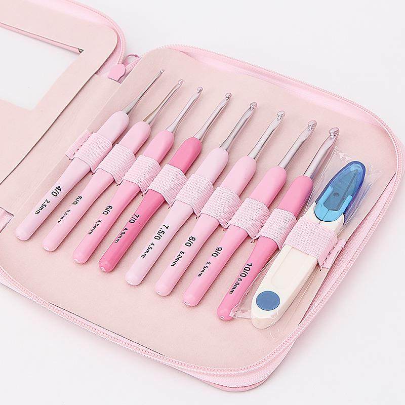 毛衣针编织工具新款渐变色软柄钩针一套8支PU包装带配件,居家布艺,针,淘宝优惠券,粉丝福利购,淘宝优惠卷