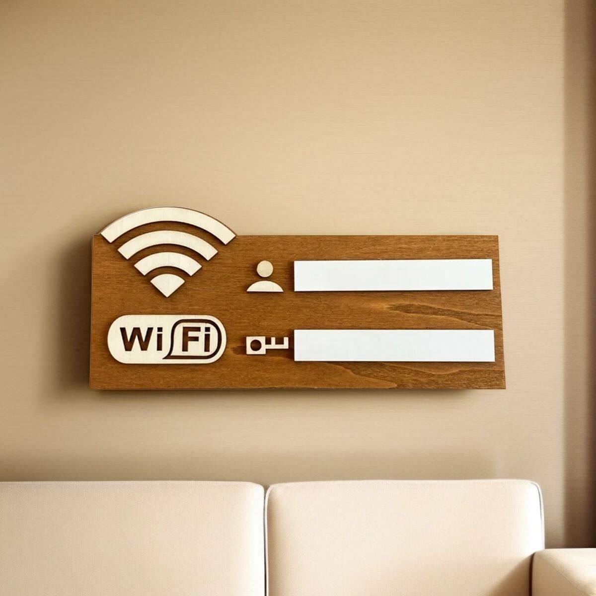 木质壁挂WiFi标识牌简约家用办公