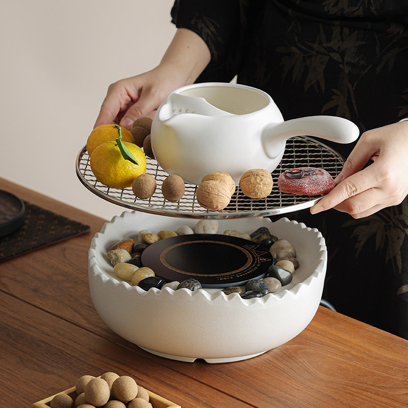 围炉煮茶家用室内煮奶茶罐罐茶烤火炉套装煮茶器煮茶炉小型电陶炉