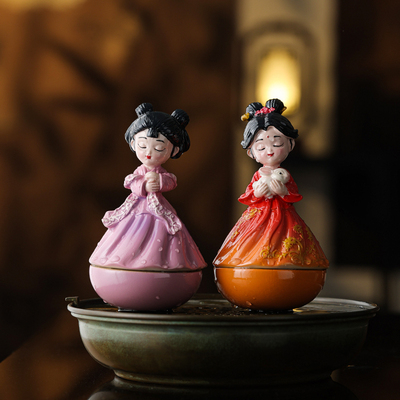 国潮古风四大美人变色茶宠可养人物西施茶桌茶台茶玩小摆件不倒翁