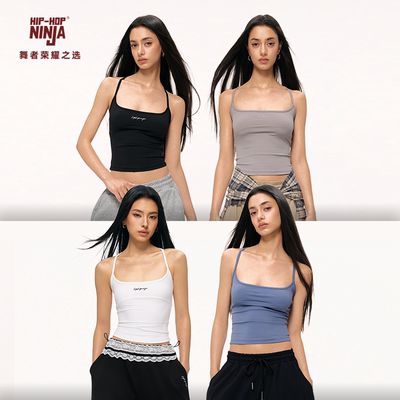 HIPHOP NINJA美式复古短款吊带背心女街舞跳爵士辣妹修身外穿上衣