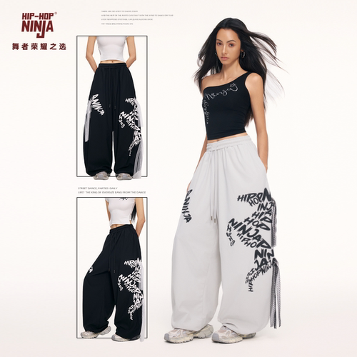 HIPHOP NINJA【跃马裤】美式复古运动裤女夏薄款跳爵士舞休闲长裤