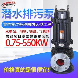 75kw无堵塞抽水提升泵 工厂直发大功率55kw污水泵 电动排污泵