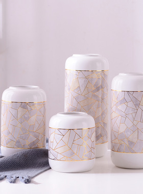 陶瓷摆件花瓶花器简约美式现代陶瓷摆件工艺品家居软装饰品