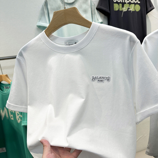 男士t恤打底衫潮流高端品牌夏季新款潮牌男款短袖正肩修身上衣服