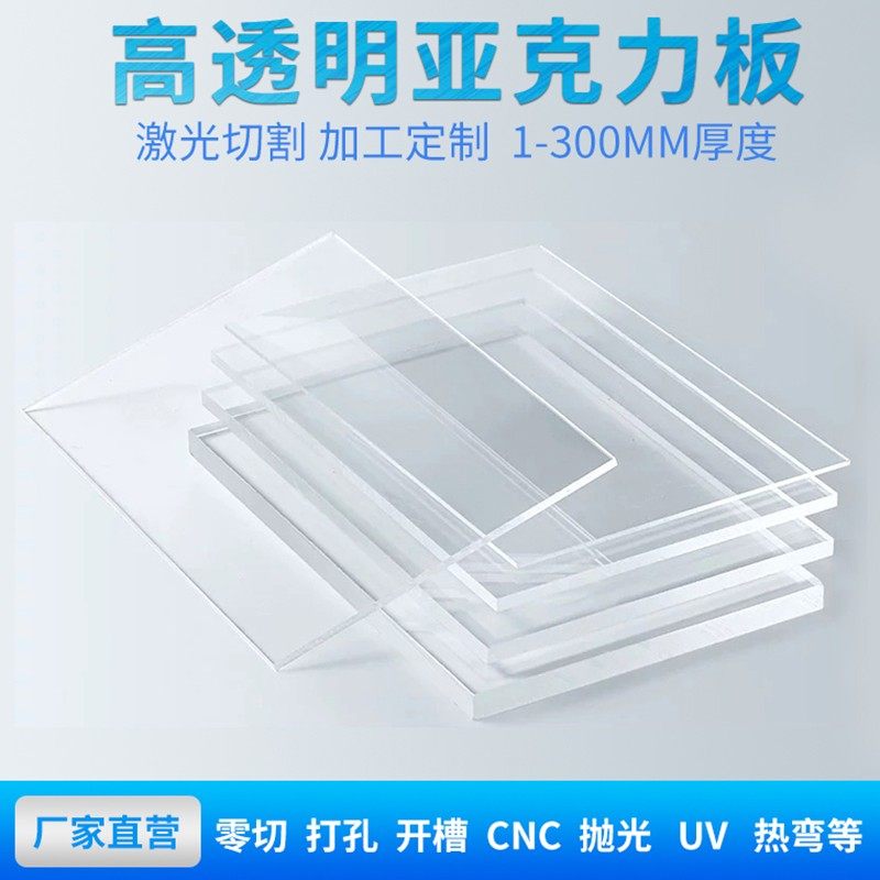 高透明亚克力板有机玻璃板uv打孔图片