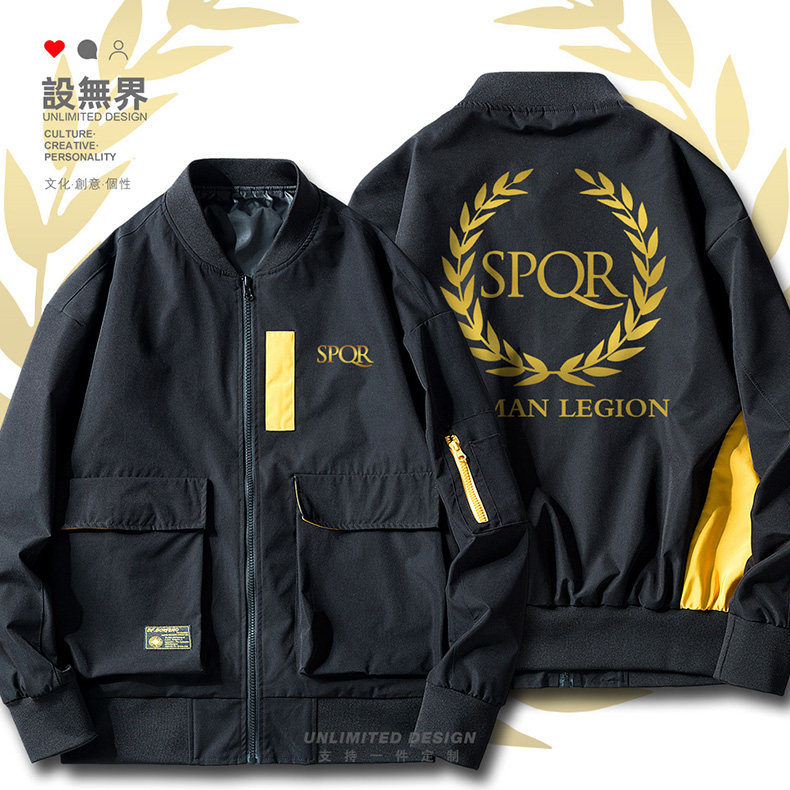 古罗马帝国军团spqr旗帜欧洲历史夹克男女上衣学生外套潮设 无界