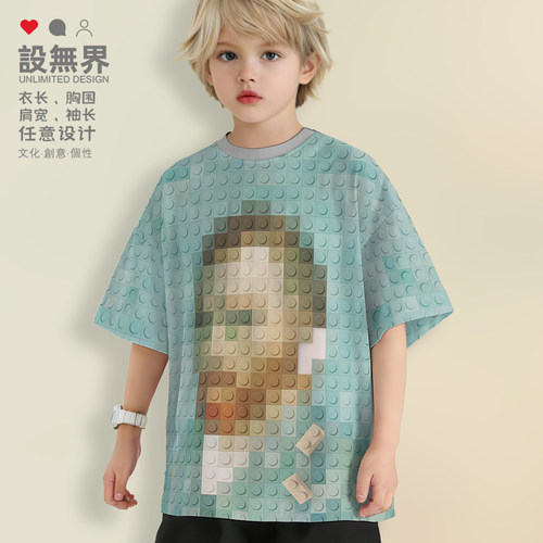 名画梵高文艺油画像素格落肩T恤