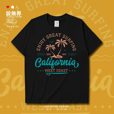 加州California西海岸椰短袖T恤